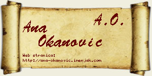 Ana Okanović vizit kartica